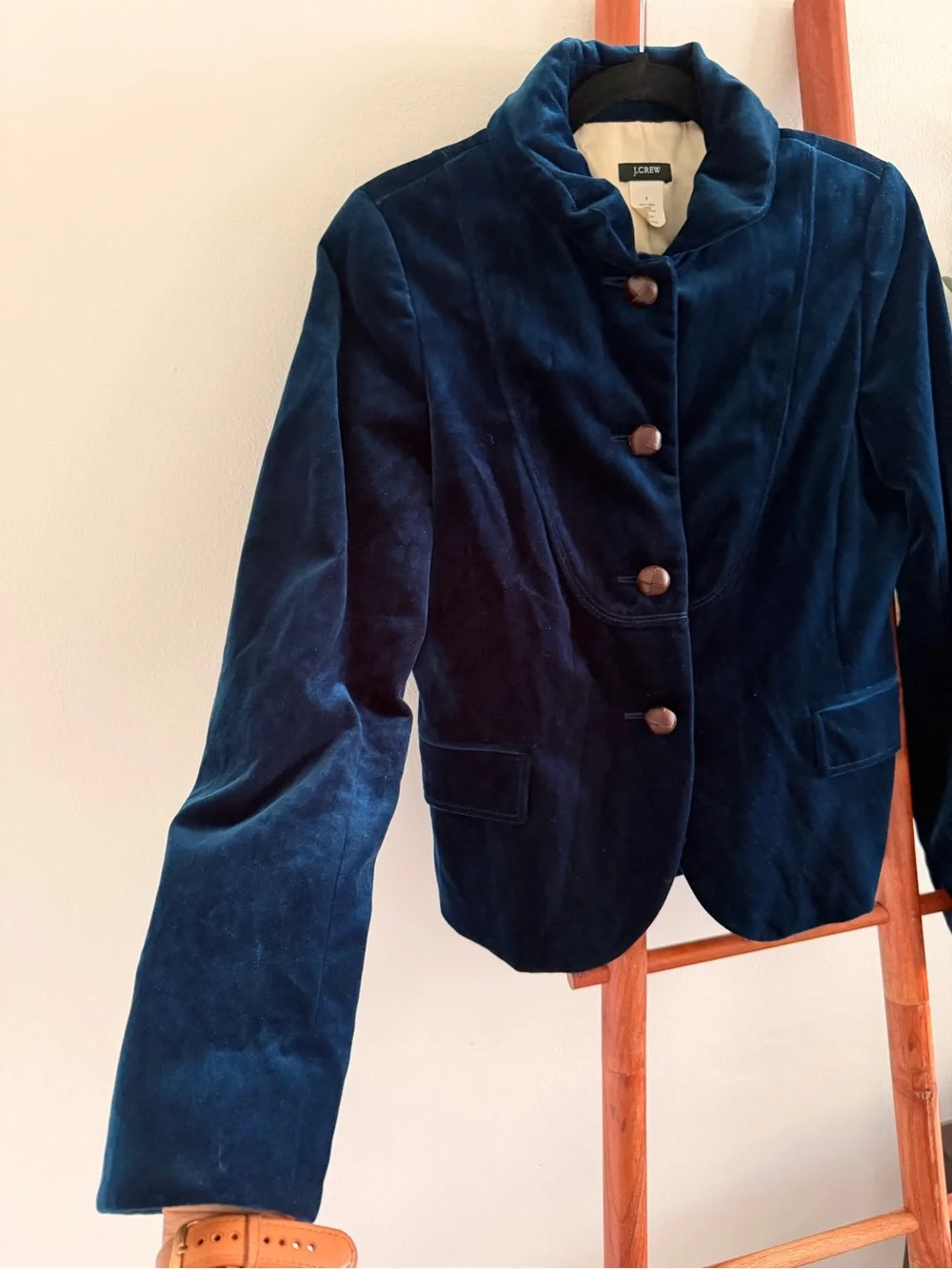 J.Crew midnight blue velvet jacket